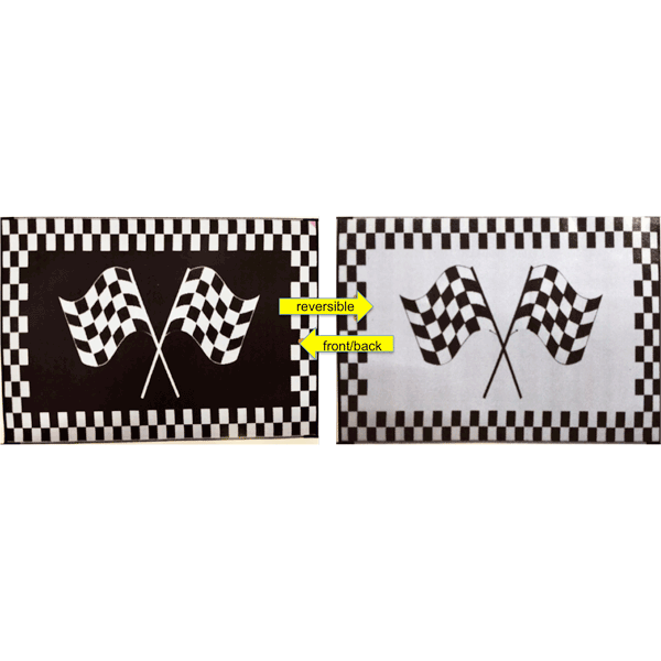 9' x 12' Checkered Racing Black / White Outdoor Mat